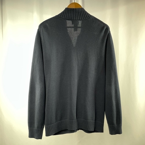 L.L. Bean Full Zip Cotton Sweater in Navy Blue Size Large - Picture 4 of 4